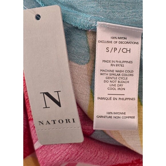 NWT Natori Womens Midi Dress Gauze V-Neck Pockets Tropical Resort Vaca Size S - Picture 3 of 13